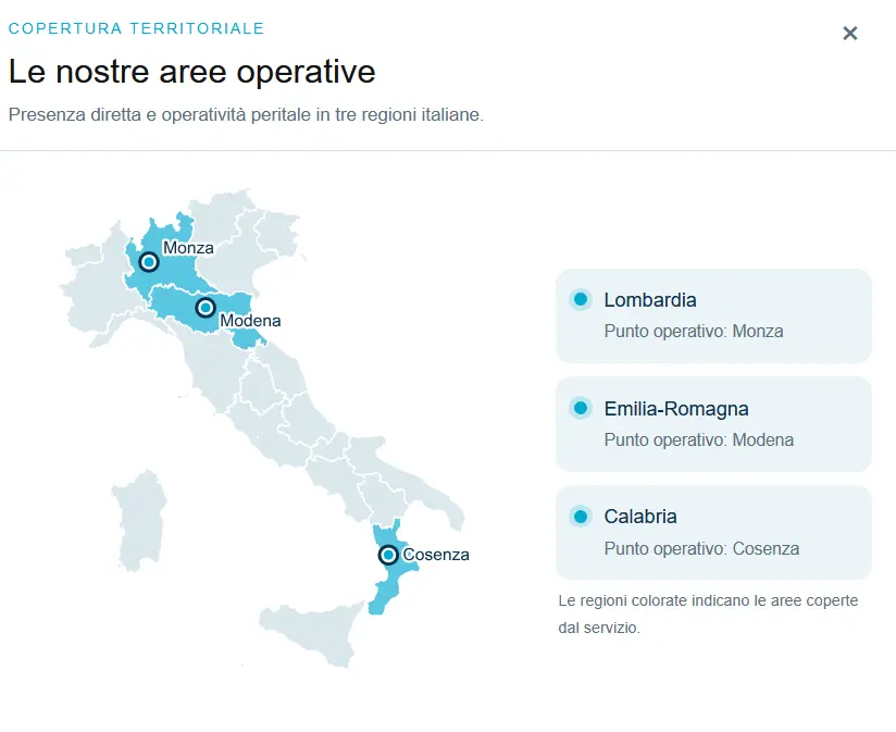 Mappa Aree Operative Italia