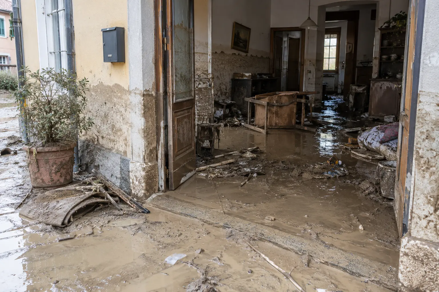 Ispezione di case dopo un terrremoto