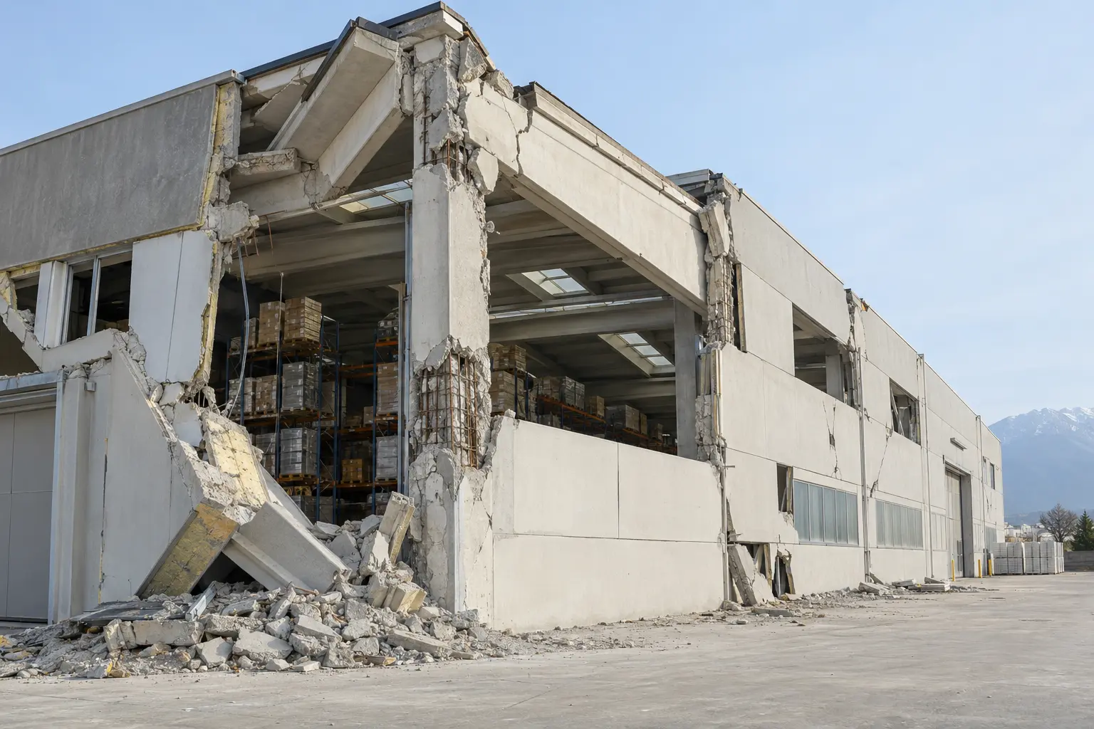 Ispezione di case dopo un incendio grave