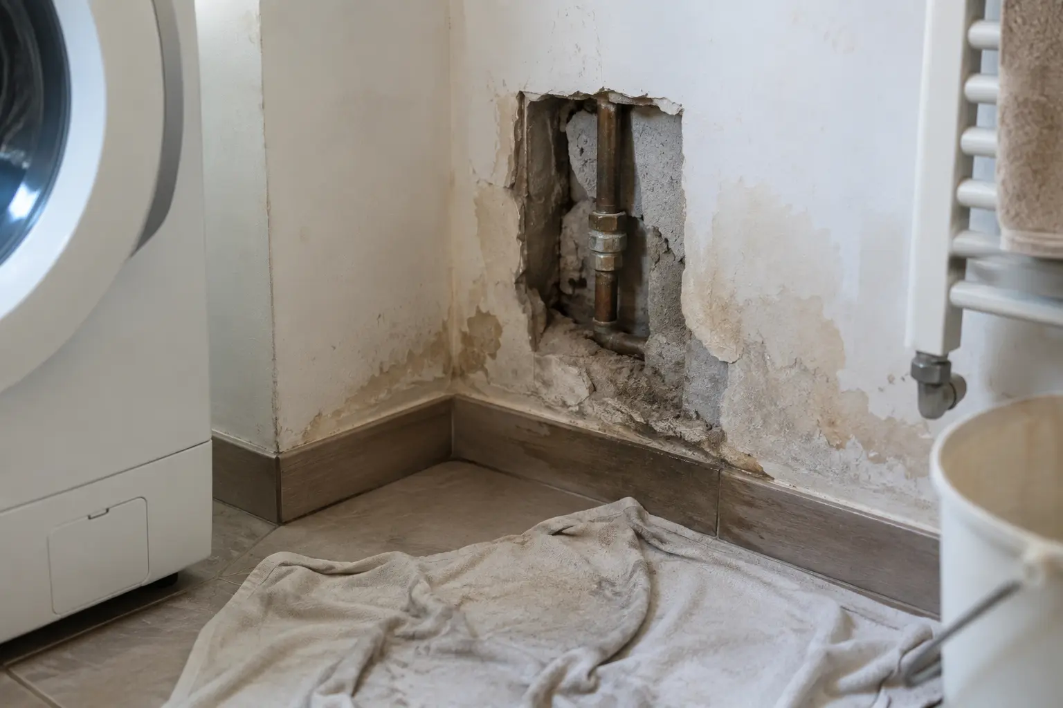 Ispezione di una casa con persiane rotte